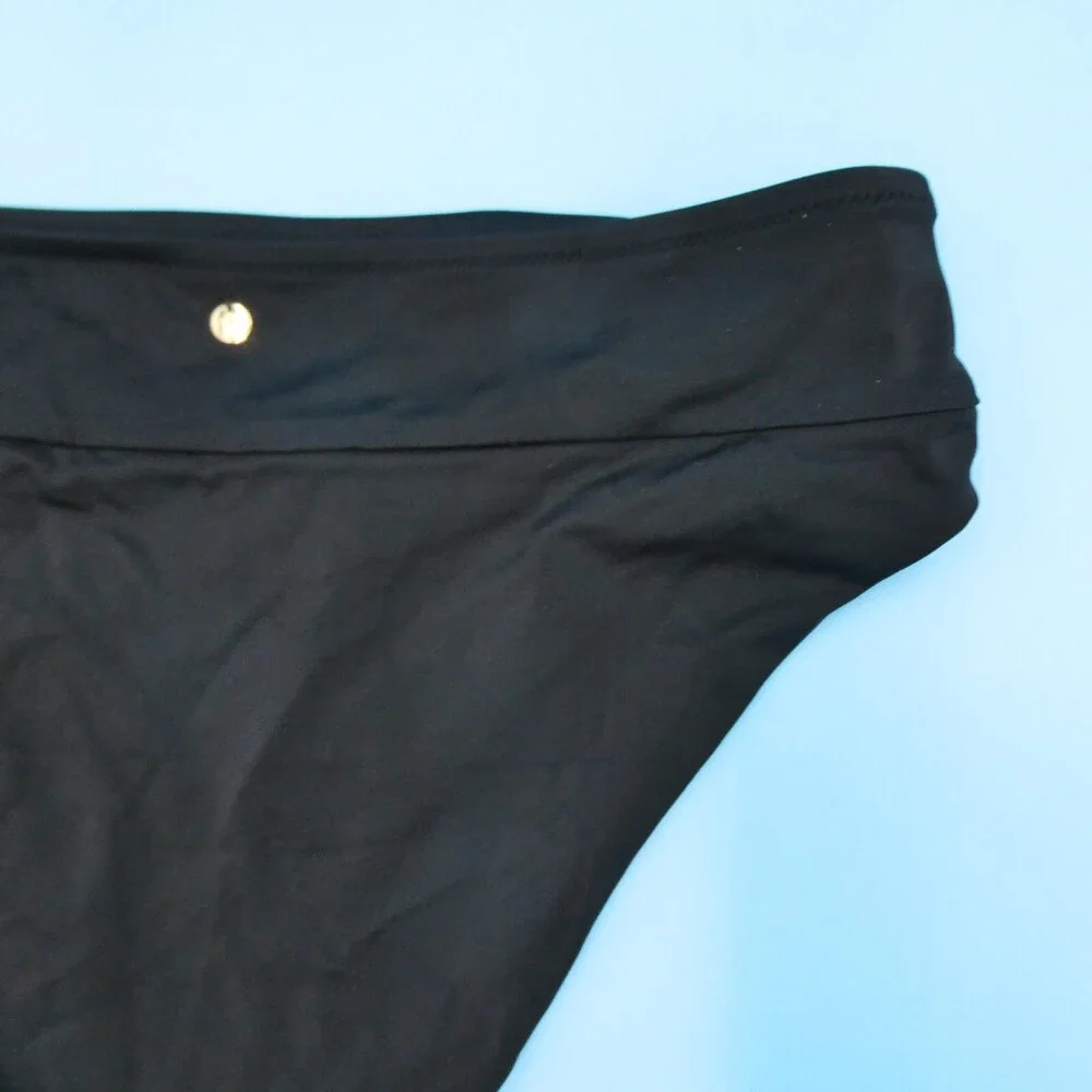 Victorias Secret Medium Black Mid Rise Bikini Bottom Cheeky Hipster Swimwear New